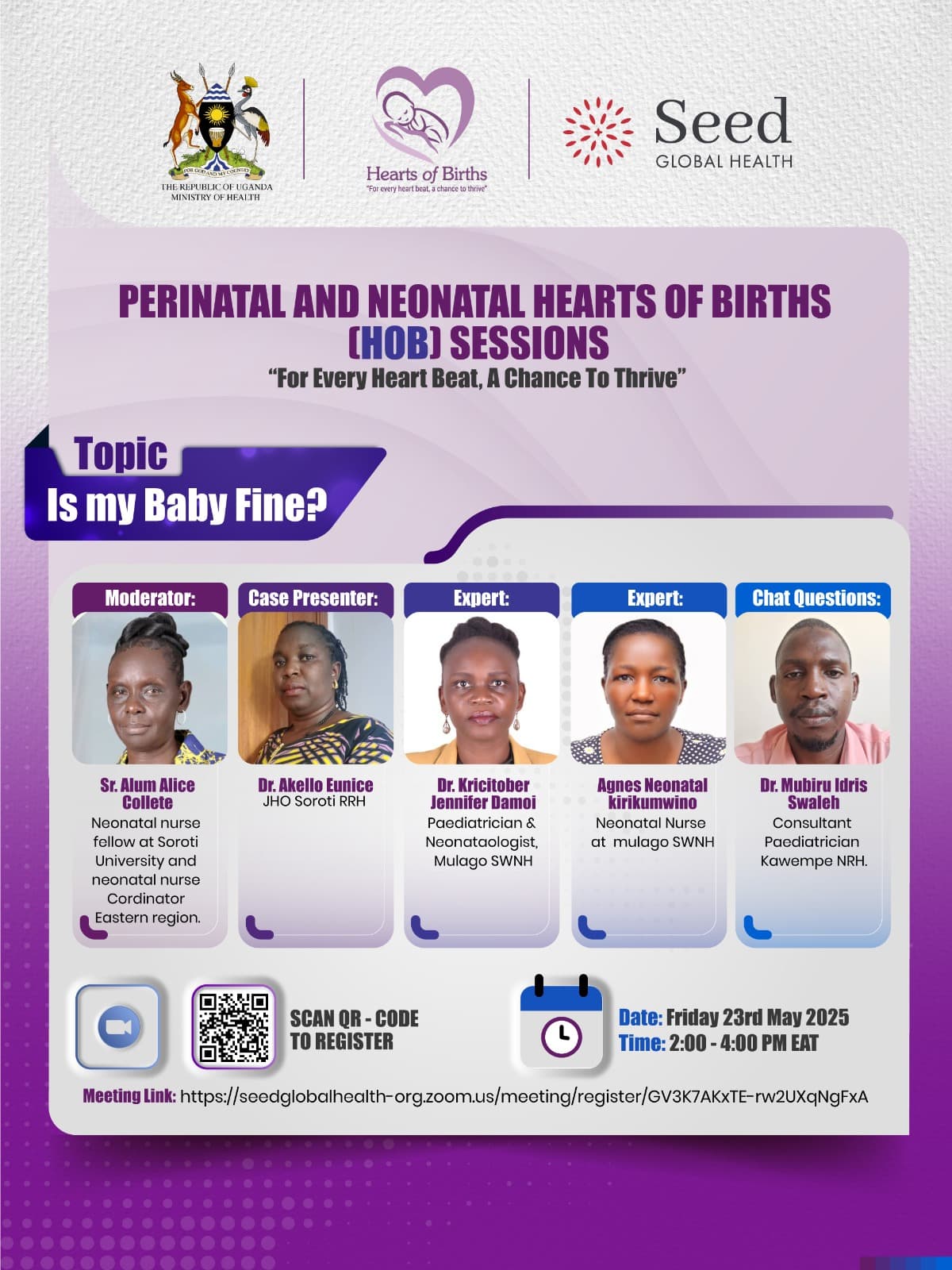PERINATAL AND NEONATAL HEARTS OF BIRTHS (HOB) SESSIONS